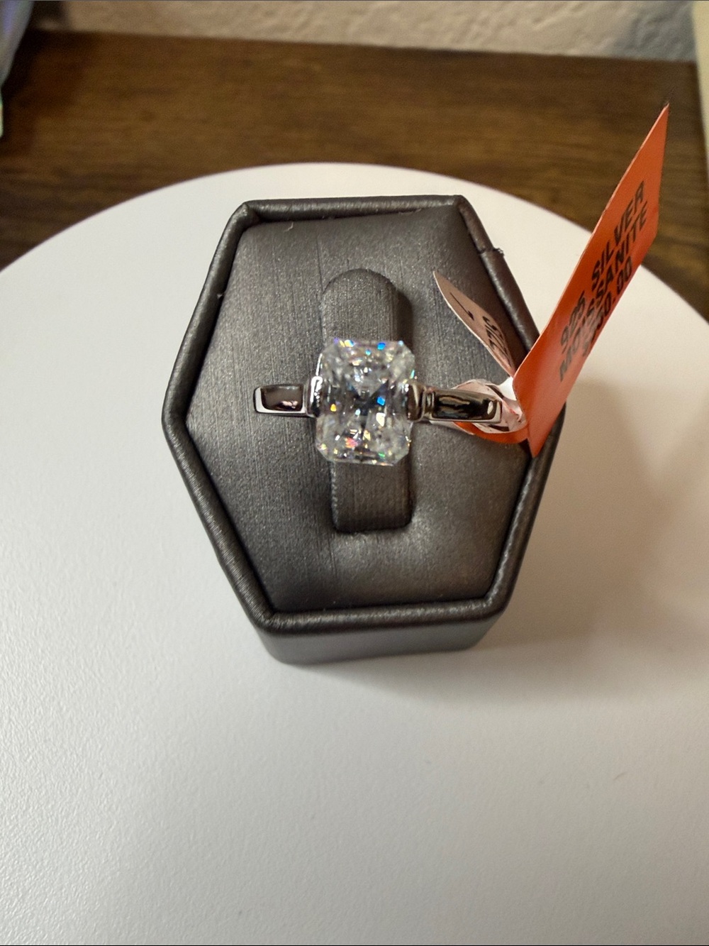 Sterling Silver Moissanite Solitaire Ring - Size 7